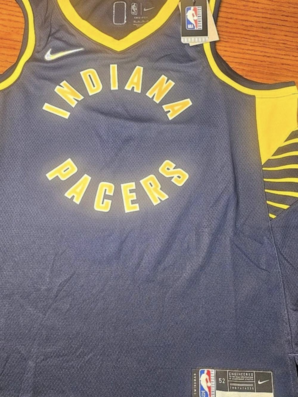 Nike Indiana Pacers Icon Edition jersey Men's Blue & Yellow XL NWT